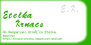 etelka krnacs business card